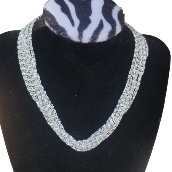 SARAH COVENTRY SILVERTONED LIGHTWEIGHT LAYERED SNAIL CHAIN NECKLACE - Picture 1 of 6